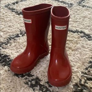 Red rain boots